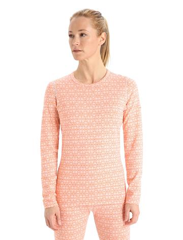 Snow / Flash Icebreaker Merino 250 Vertex Long Sleeve Crewe Alpine Geo Women's Base Layers | AU 1831ILHS